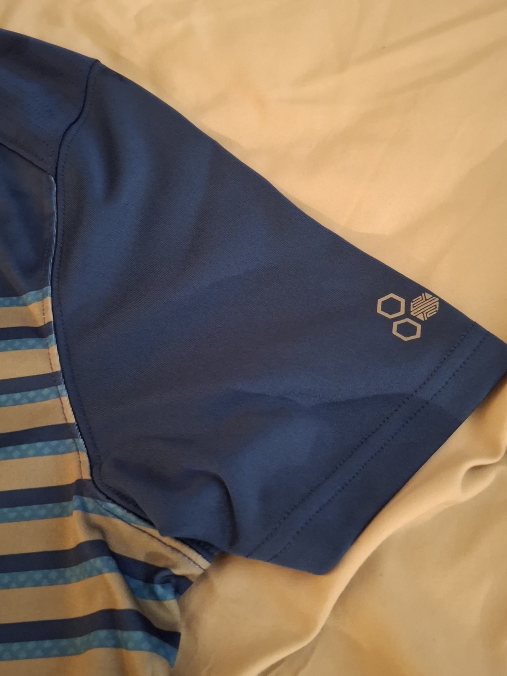 Tek Gear Men's Blue Striped Golf Polo Shirt - Picture 4 of 7